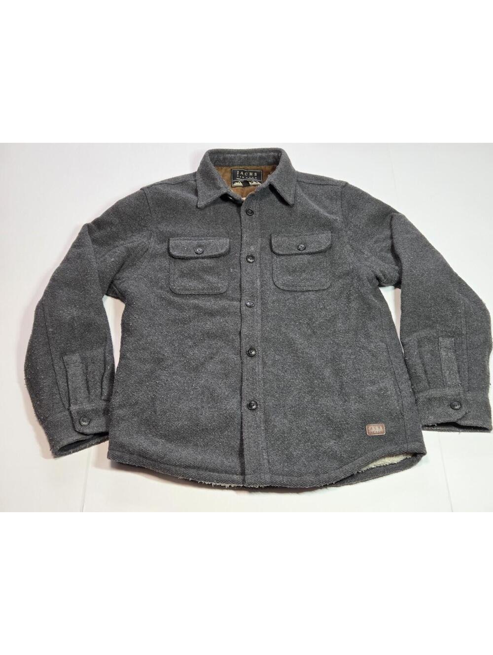 Jachs New York Men Sz M- Wool Blend/Sherpa Lined Jacket-Gray-Outdoor-NEW